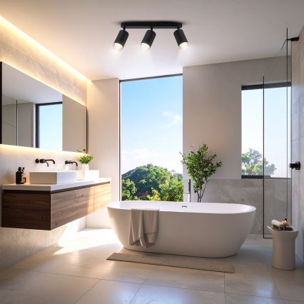 Brilagi - Точечный светильник для ванной комнаты SELE 3xGU10/30W/230V IP44 черный