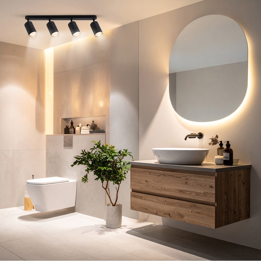 Brilagi - Точечный светильник для ванной комнаты SELE 4xGU10/30W/230V IP44 черный