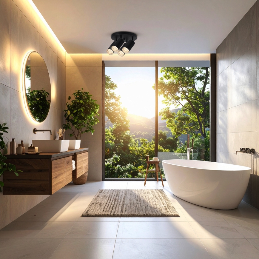 Brilagi - Точечный светильник для ванной комнаты SELE AQUA 4xGU10/30W/230V IP44 черный