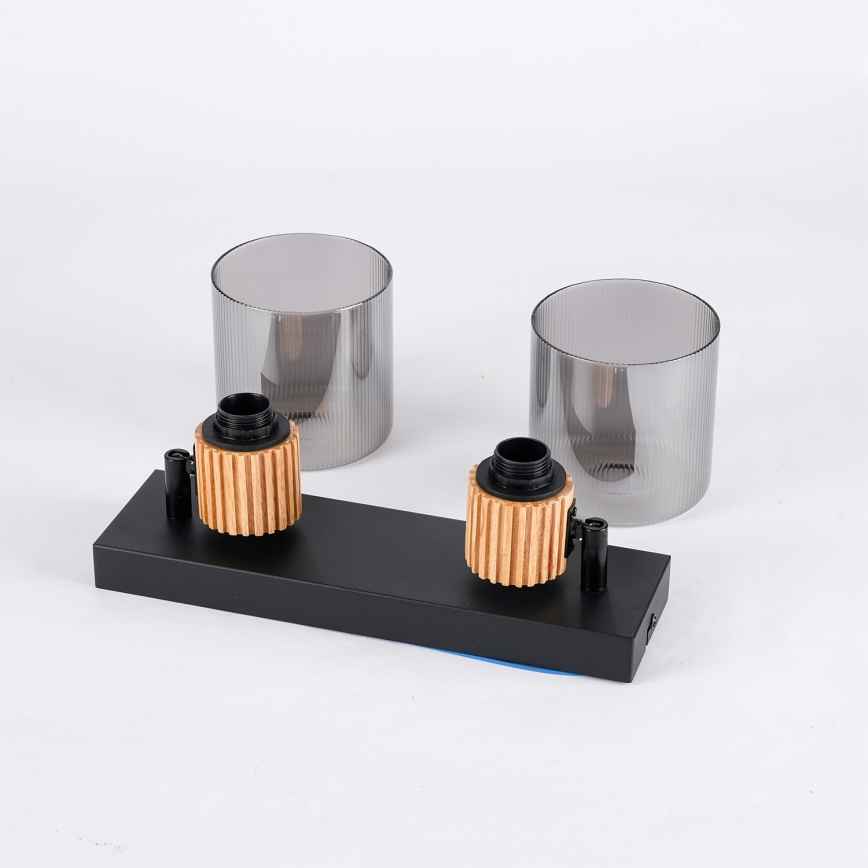 Brilagi - Точечный светильник HYGGE 2xE14/15W/230V черный/дымчатый