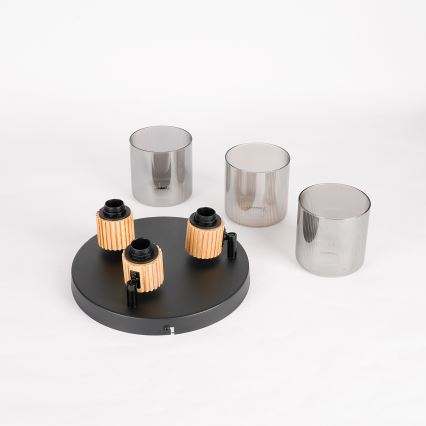 Brilagi - Точечный светильник HYGGE 3xE14/15W/230V черный/дымчатый