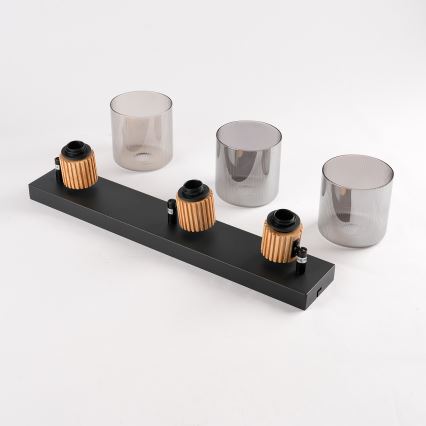 Brilagi - Точечный светильник HYGGE 3xE14/15W/230V черный/дымчатый