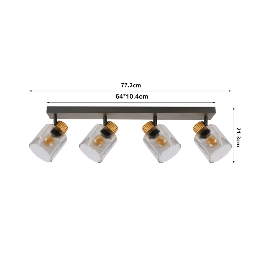 Brilagi - Точечный светильник HYGGE 3xE14/15W/230V черный/дымчатый