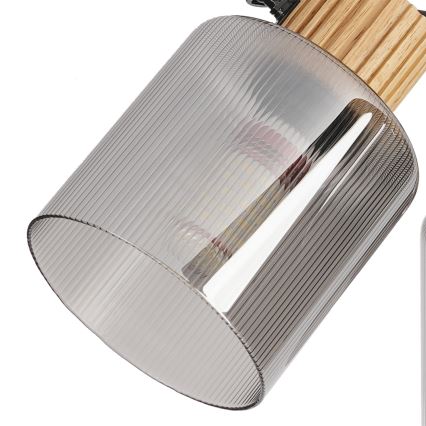 Brilagi - Точечный светильник HYGGE 3xE14/15W/230V дерево/дымчатый