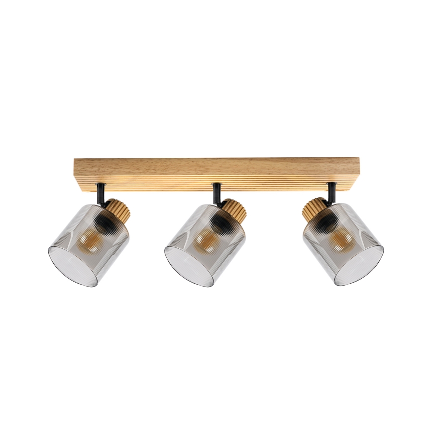Brilagi - Точечный светильник HYGGE 3xE14/15W/230V дерево/дымчатый