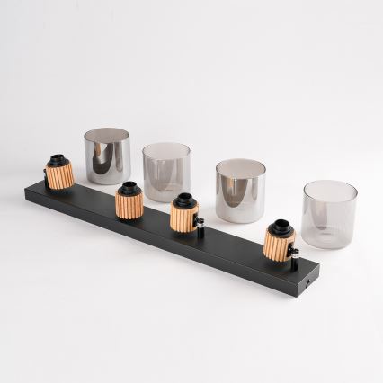 Brilagi - Точечный светильник HYGGE 4xE14/15W/230V черный/дымчатый