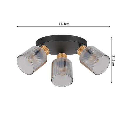 Brilagi - Точечный светильник HYGGE 4xE14/15W/230V черный/дымчатый