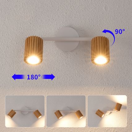 Brilagi - Точечный светильник MODERN WOOD 2xGU10/8W/230V дерево/белый