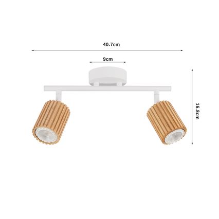 Brilagi - Точечный светильник MODERN WOOD 2xGU10/8W/230V дерево/белый