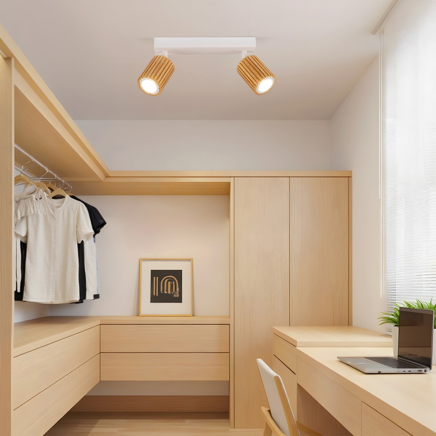 Brilagi - Точечный светильник MODERN WOOD 2xGU10/8W/230V дерево/белый