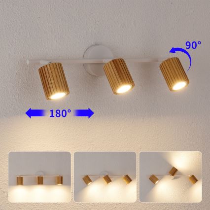Brilagi - Точечный светильник MODERN WOOD 3xGU10/8W/230V дерево/белый