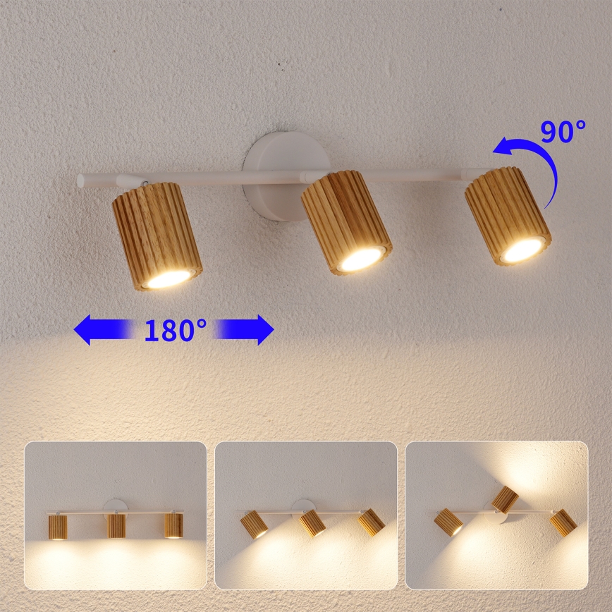 Brilagi - Точечный светильник MODERN WOOD 3xGU10/8W/230V дерево/белый