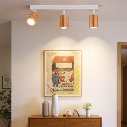 Brilagi - Точечный светильник MODERN WOOD 3xGU10/8W/230V дерево/белый