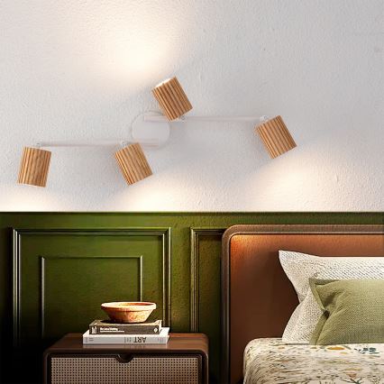 Brilagi - Точечный светильник MODERN WOOD 4xGU10/8W/230V дерево/белый