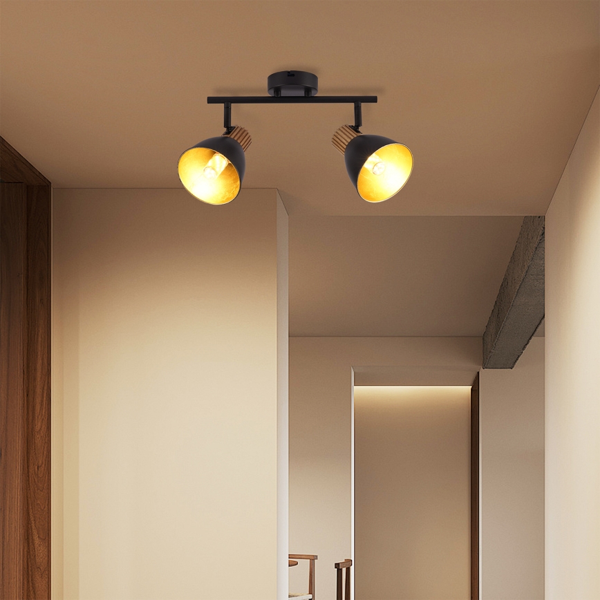 Brilagi - Точечный светильник ODENSE 2xE14/10W/230V дерево/чёрный