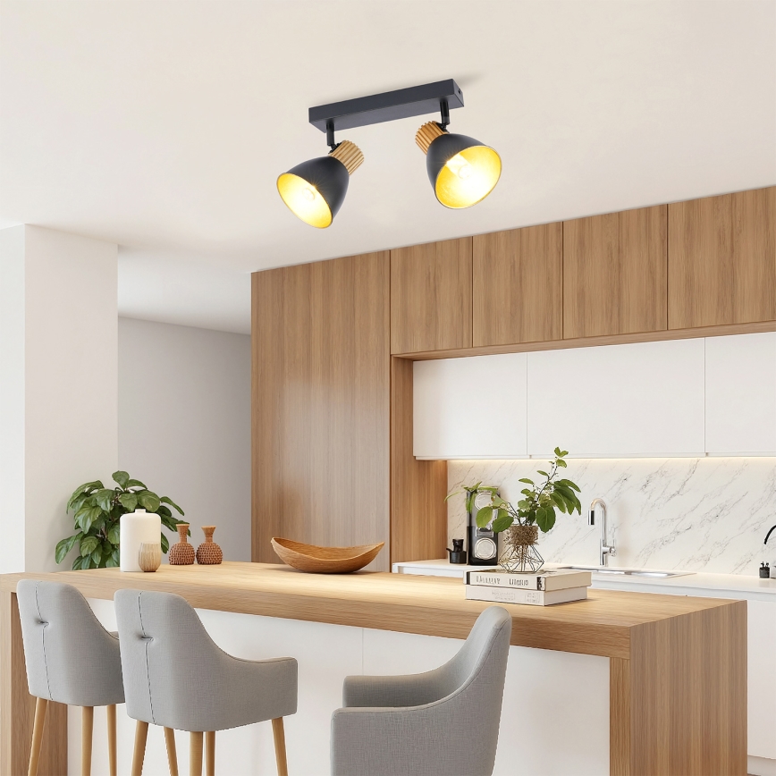 Brilagi - Точечный светильник ODENSE 2xE14/10W/230V дерево/чёрный