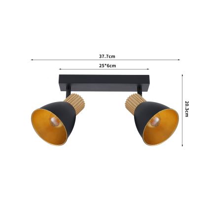 Brilagi - Точечный светильник ODENSE 2xE14/10W/230V дерево/чёрный