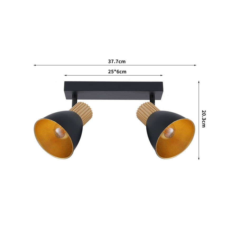 Brilagi - Точечный светильник ODENSE 2xE14/10W/230V дерево/чёрный