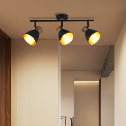 Brilagi - Точечный светильник ODENSE 3xE14/10W/230V дерево/чёрный