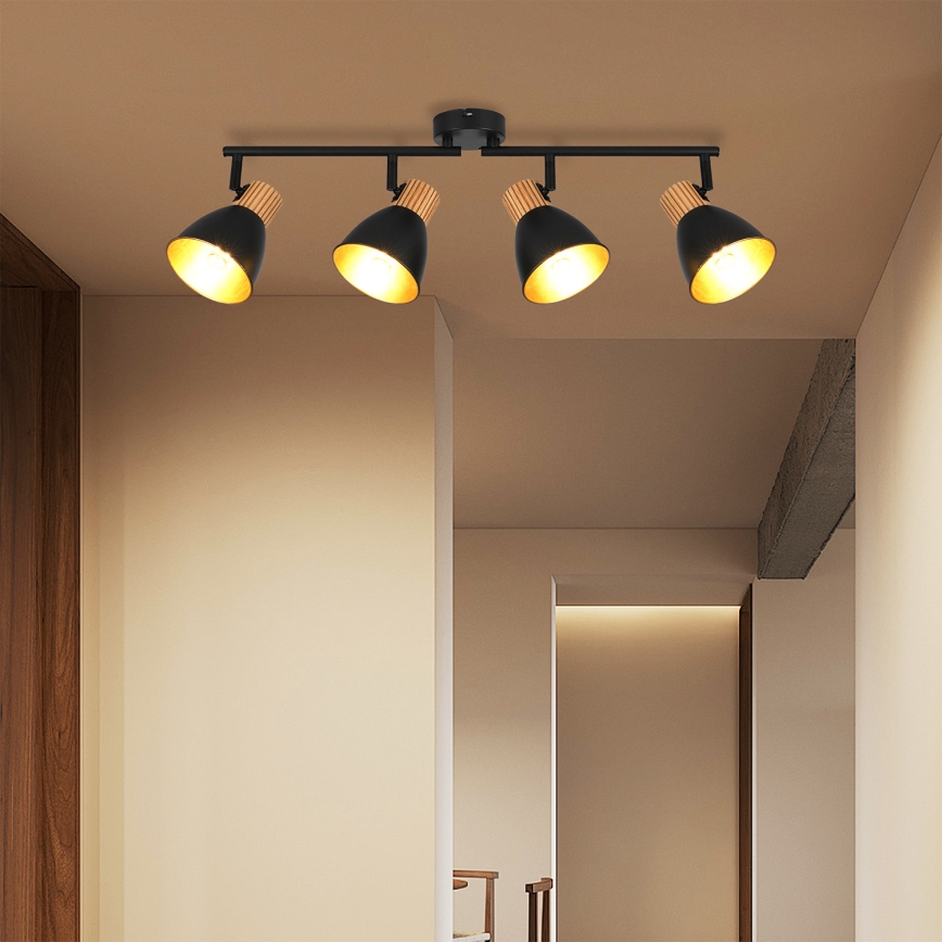 Brilagi - Точечный светильник ODENSE 4xE14/10W/230V деревянный/чёрный