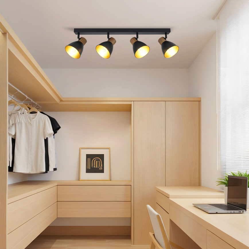 Brilagi - Точечный светильник ODENSE 4xE14/10W/230V дерево/чёрный