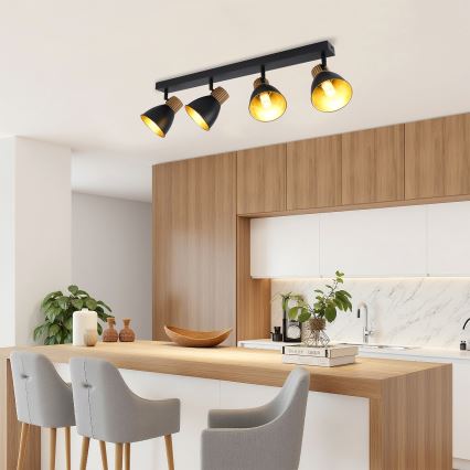 Brilagi - Точечный светильник ODENSE 4xE14/10W/230V дерево/чёрный