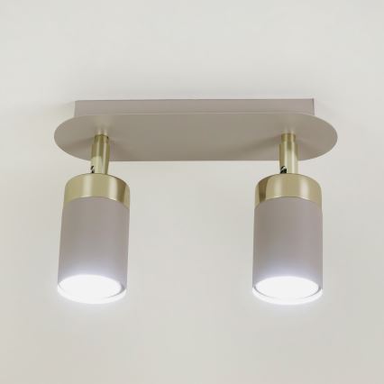 Brilagi - Точечный светильник POKER 2xGU10/25W/230V бежевая/золотая