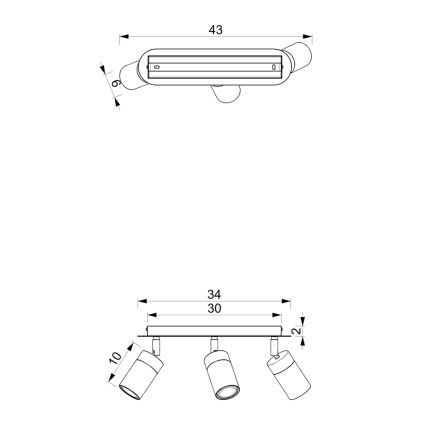 Brilagi - Точечный светильник POKER 3xGU10/25W/230V синее/золотая