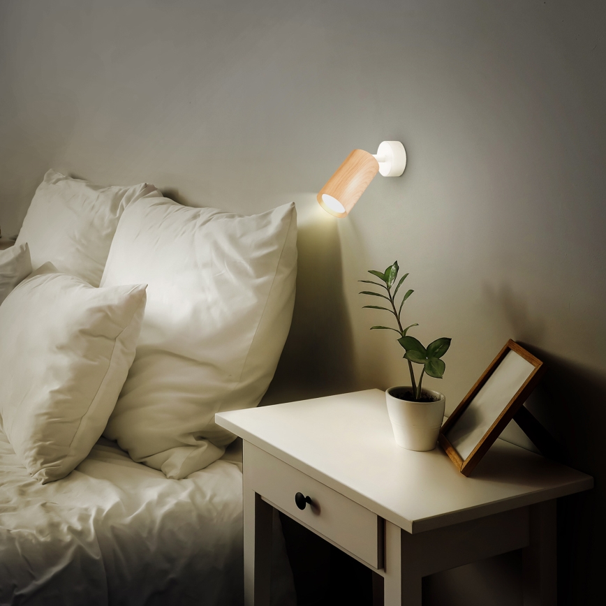 Brilagi - Точечный светильник SELE 1xGU10/30W/230V белый/дубовый декор