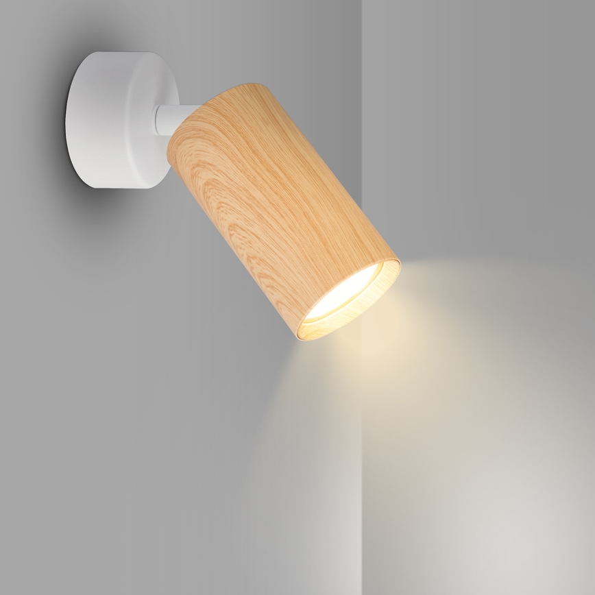 Brilagi - Точечный светильник SELE 1xGU10/30W/230V белый/дубовый декор