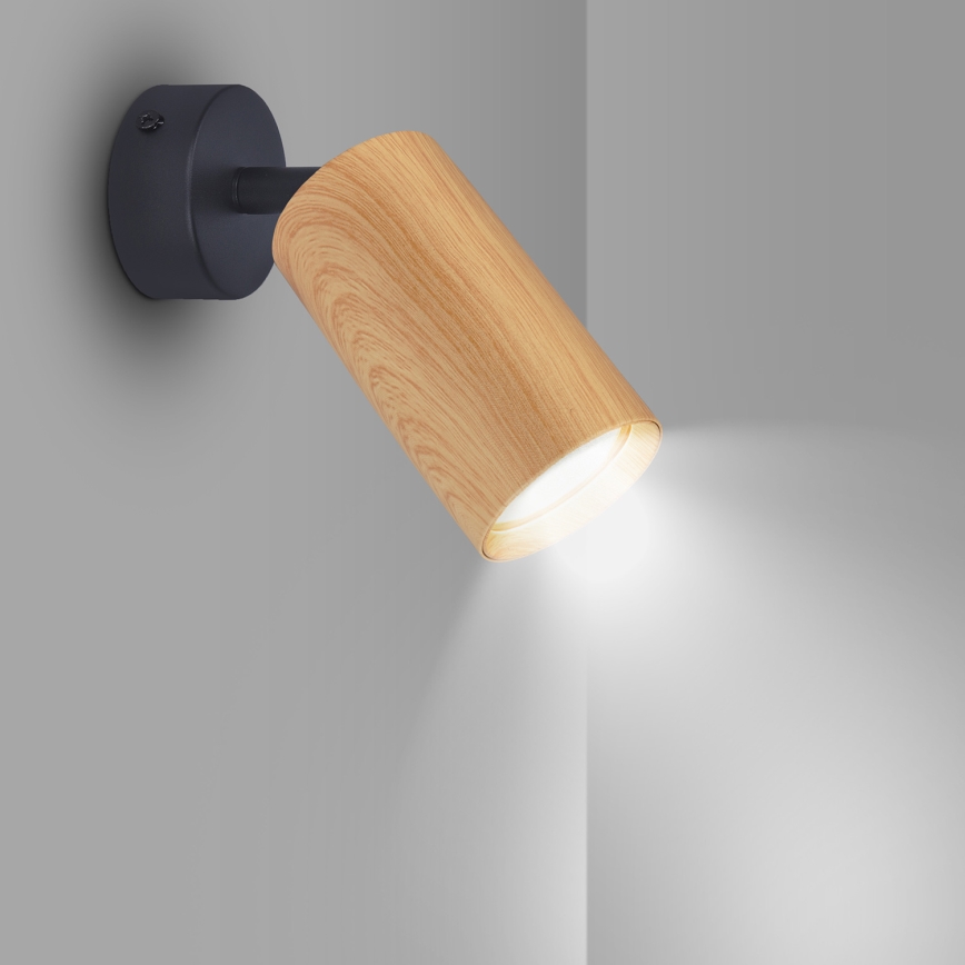 Brilagi - Точечный светильник SELE 1xGU10/30W/230V черный/дубовый декор