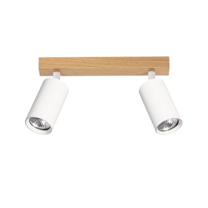 Brilagi - Точечный светильник SELE 2xGU10/30W/230V белый/декор дуба