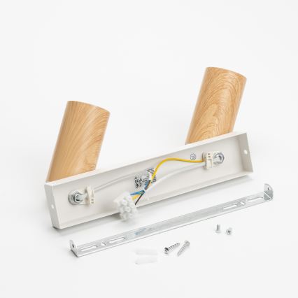 Brilagi - Точечный светильник SELE 2xGU10/30W/230V белый/дубовый декор