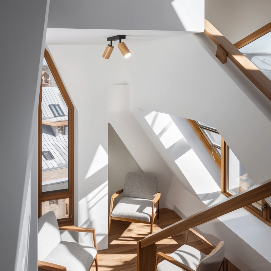 Brilagi - Точечный светильник SELE 2xGU10/30W/230V черный/дубовый декор