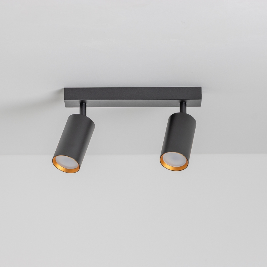 Brilagi - Точечный светильник SELE 2xGU10/30W/230V черный/золотистый