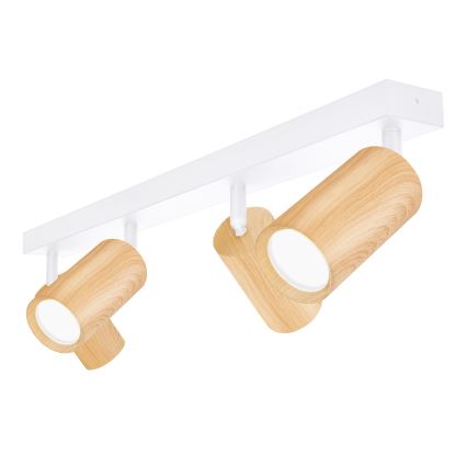 Brilagi - Точечный светильник SELE 4xGU10/30W/230V белый/дубовый декор