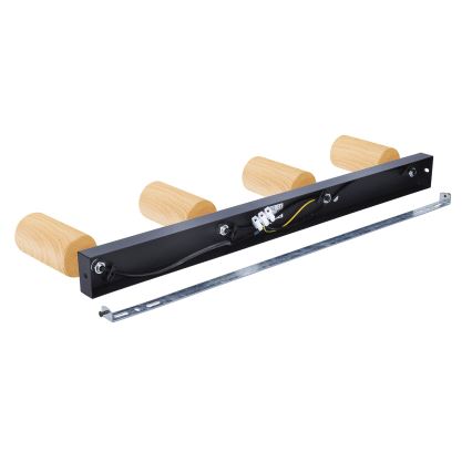 Brilagi - Точечный светильник SELE 4xGU10/30W/230V черный/дубовый декор