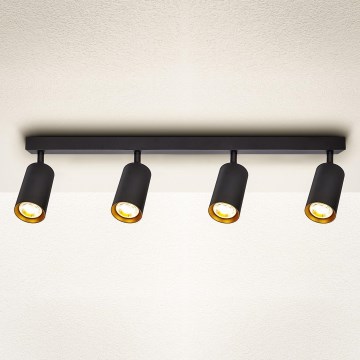 Brilagi - Точечный светильник SELE 4xGU10/30W/230V черный/золотистый