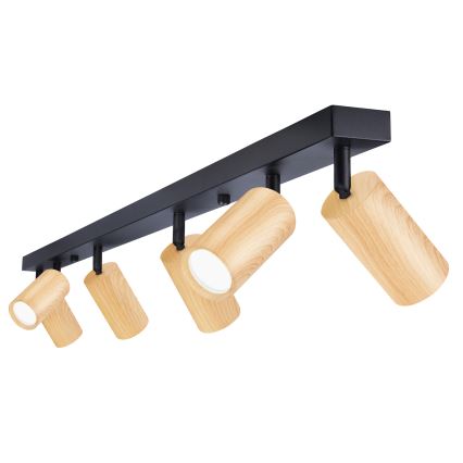 Brilagi - Точечный светильник SELE 6xGU10/30W/230V черный/дубовый декор