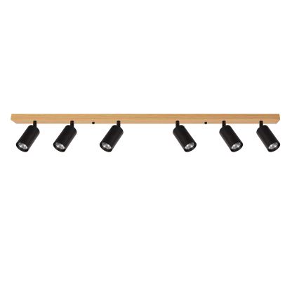Brilagi - Точечный светильник SELE 6xGU10/30W/230V чёрный/дубовый декор
