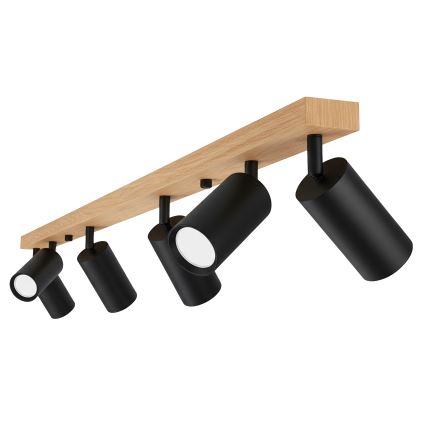 Brilagi - Точечный светильник SELE 6xGU10/30W/230V чёрный/дубовый декор