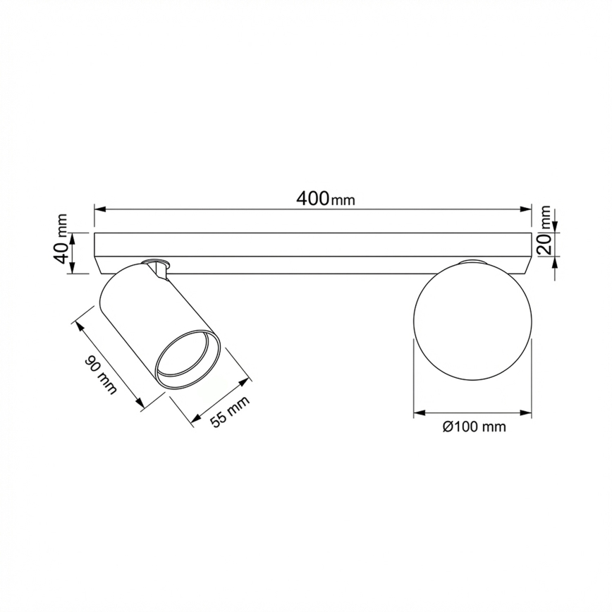 Brilagi - Точечный светильник SELE BALL 1xGU10/30W/230V + 1xG9/10W белый