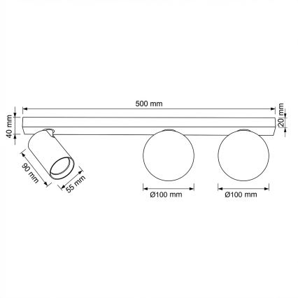Brilagi - Точечный светильник SELE BALL 1xGU10/30W/230V + 2xG9/10W белый