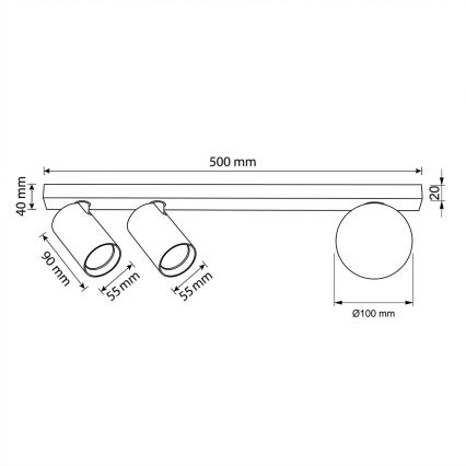 Brilagi - Точечный светильник SELE BALL 2xGU10/30W/230V + 1xG9/10W белый