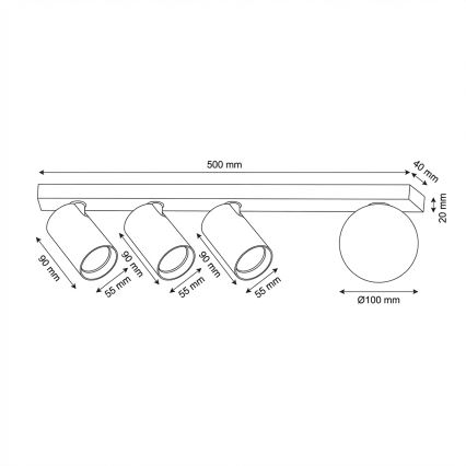 Brilagi - точечный светильник SELE BALL 3xGU10/30W/230V + 1xG9/10W белый