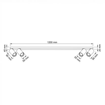 BRILAGI - Точечный светильник SELE LONG 4xGU10/30W/230V черный