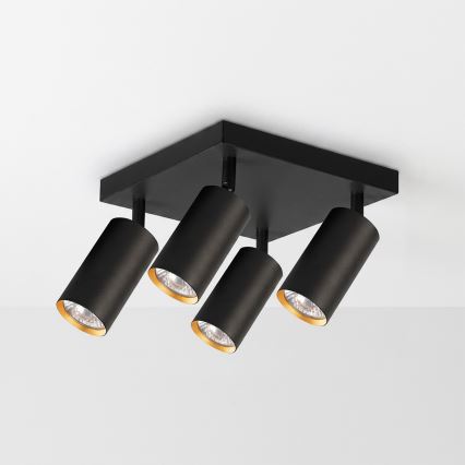 Brilagi - Точечный светильник SELE SQUARE 4xGU10/30W/230V черный/золотой