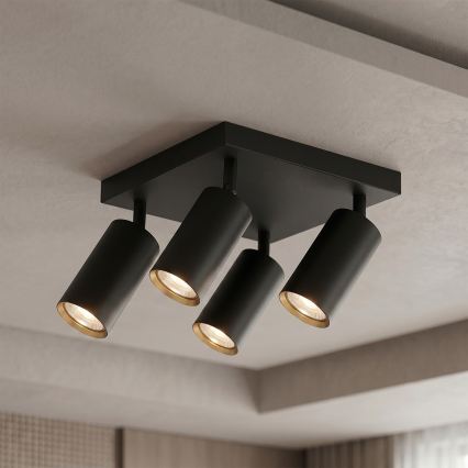 Brilagi - Точечный светильник SELE SQUARE 4xGU10/30W/230V черный/золотой