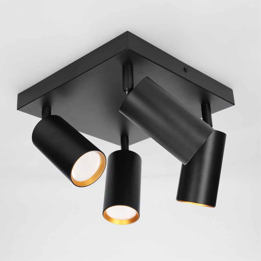 Brilagi - Точечный светильник SELE SQUARE 4xGU10/30W/230V черный/золотой
