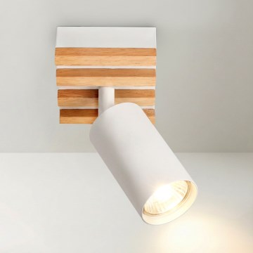 Brilagi - Точечный светильник SELE WOOD 1xGU10/30W/230V белый/дерево